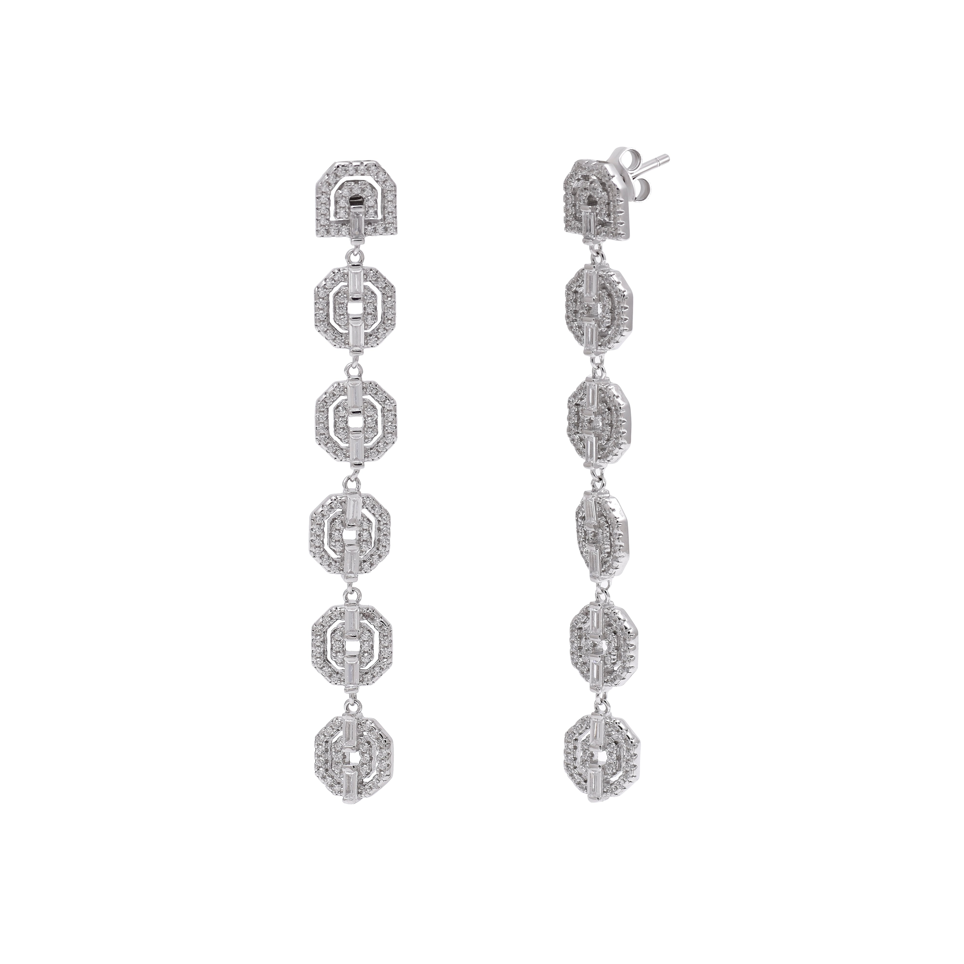 Classic Shine Geometric Drop Earrings