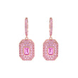 Rose Gold Plated Pink Drop Hoop Earrings