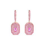 Rose Gold Plated Pink Drop Hoop Earrings