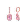 Rose Gold Plated Pink Drop Hoop Earrings