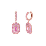 Rose Gold Plated Pink Drop Hoop Earrings
