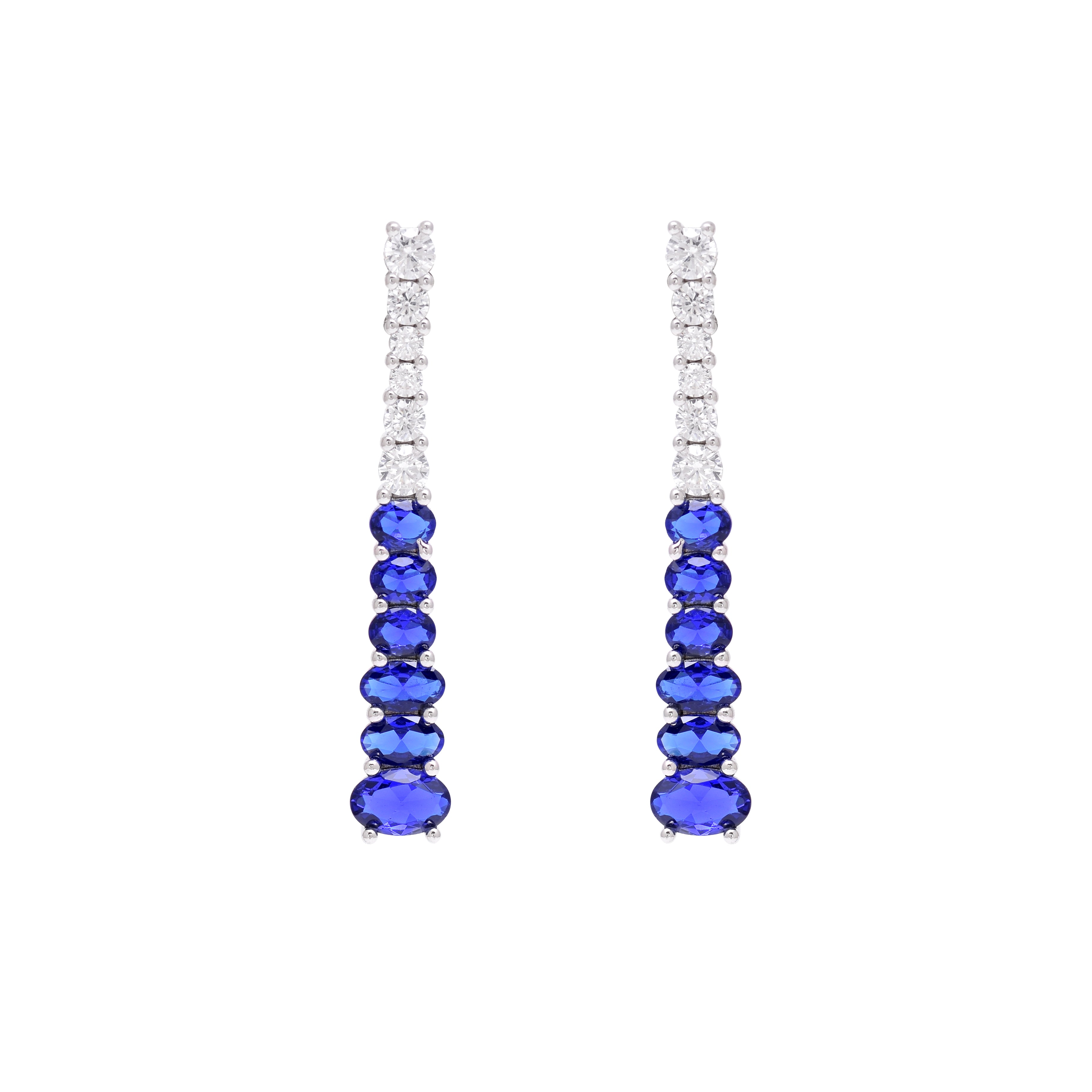 Classic Two-Tone Sterling Silver Drop Earrings