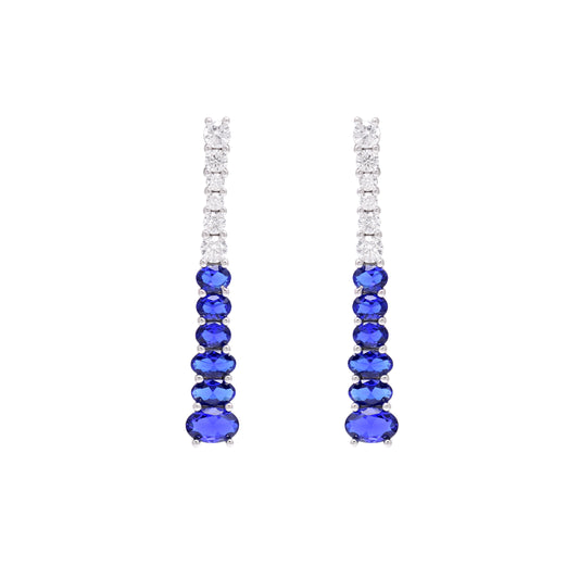 Classic Two-Tone Sterling Silver Drop Earrings