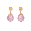 Rose Gold Plated Yellow Top Opal Drop Earrings