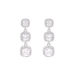 Classic Shine Triple Cushion Drop Earrings