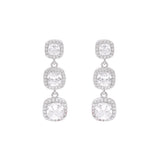 Classic Shine Triple Cushion Drop Earrings