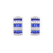Blue Baguette Sterling Silver Hoop Earrings