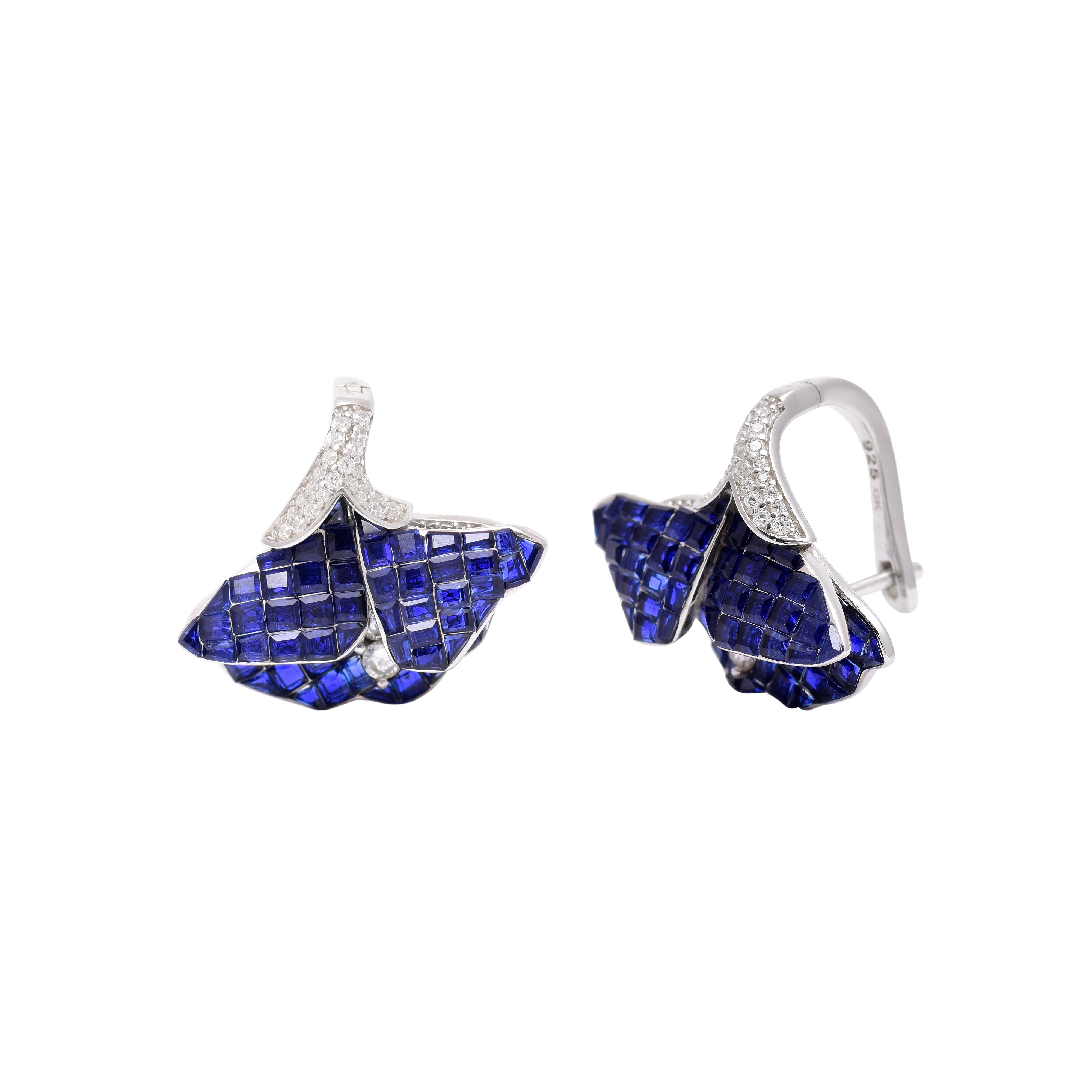Bloom Petal Sterling Silver Huggie Earrings