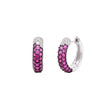 Pink & White Stone Hoop Earrings