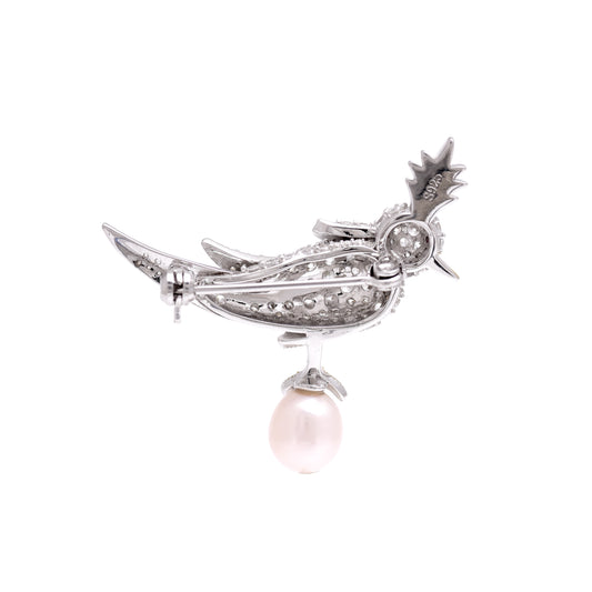 Pearlcrest Bird Sterling Silver Brooch