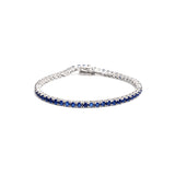 Blue Sapphire Glow Sterling Silver Tennis Bracelet