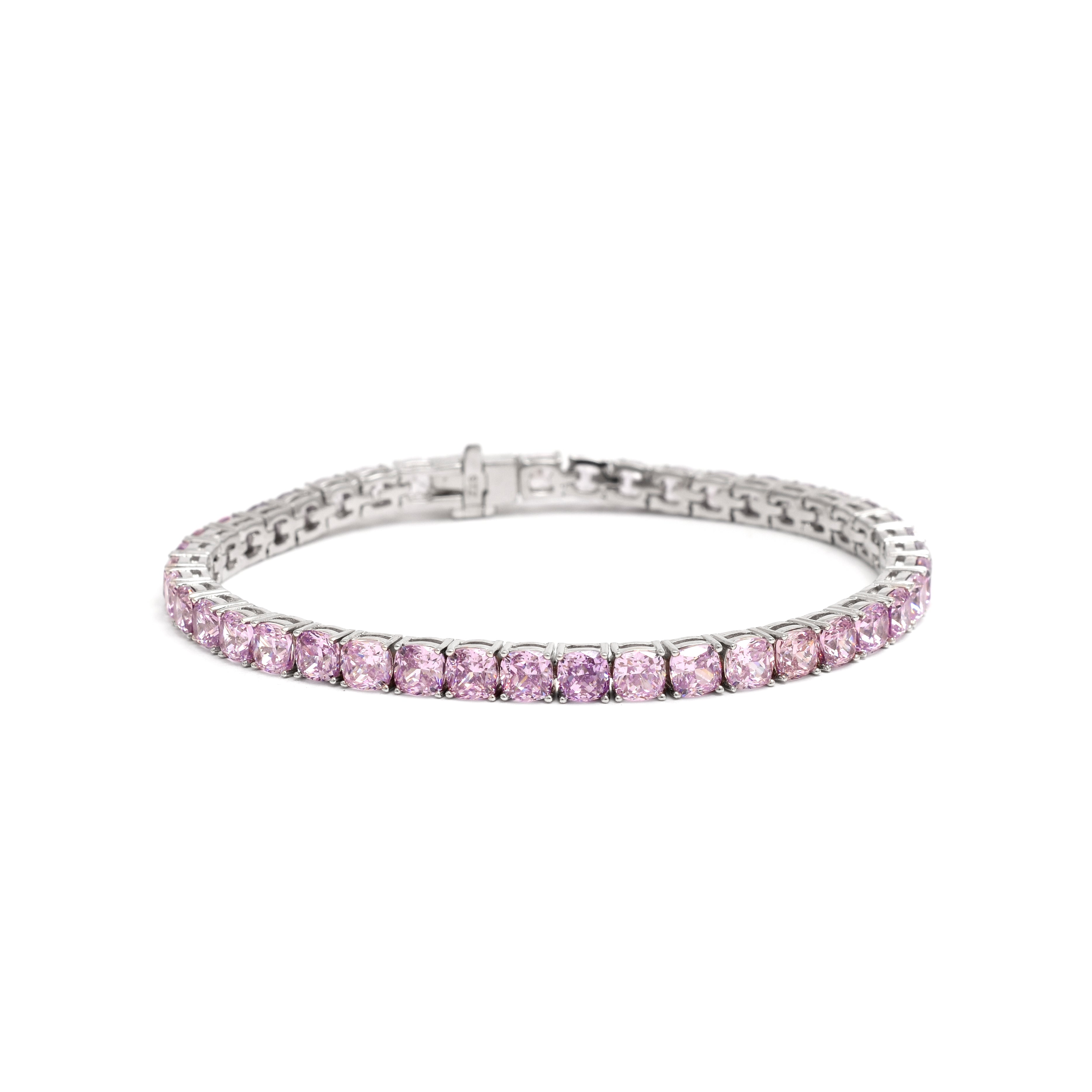 Elegant Pink Gem Tennis Bracelet