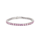 Elegant Pink Gem Tennis Bracelet
