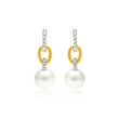Linked Pearl Sterling Silver Earrings