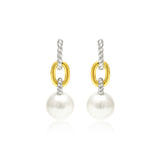 Linked Pearl Sterling Silver Earrings