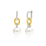 Linked Pearl Sterling Silver Earrings