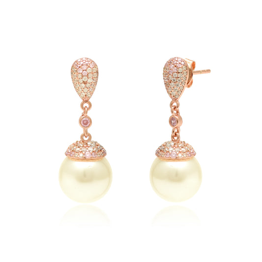 Rosé Pearl Sterling Silver Earrings