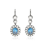 Radiant Blue Oval Sterling Silver Earrings