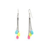 Multicolor Enamel Teardrop Dangle Earrings