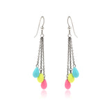 Multicolor Enamel Teardrop Dangle Earrings