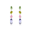 Multicolor Cascade Drop Earrings in Sterling Silver