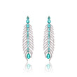 Sparkling Feather Drop Earrings