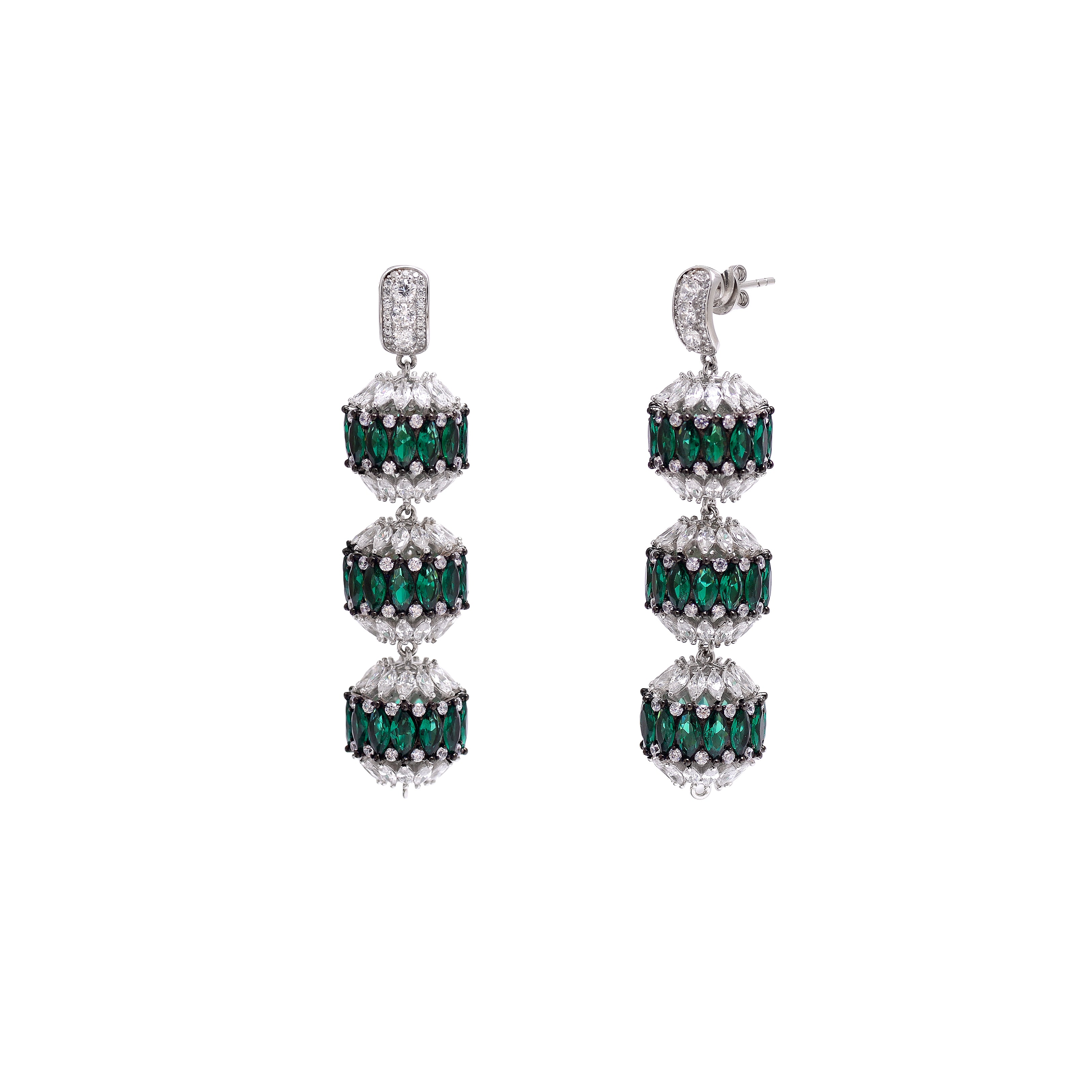 Sparkling Tiered Earrings