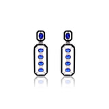 Geometric CZ Drop Earrings In 925 Sterling Silver