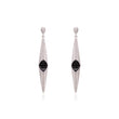 Black & Clear CZ Geometric Drop Earrings