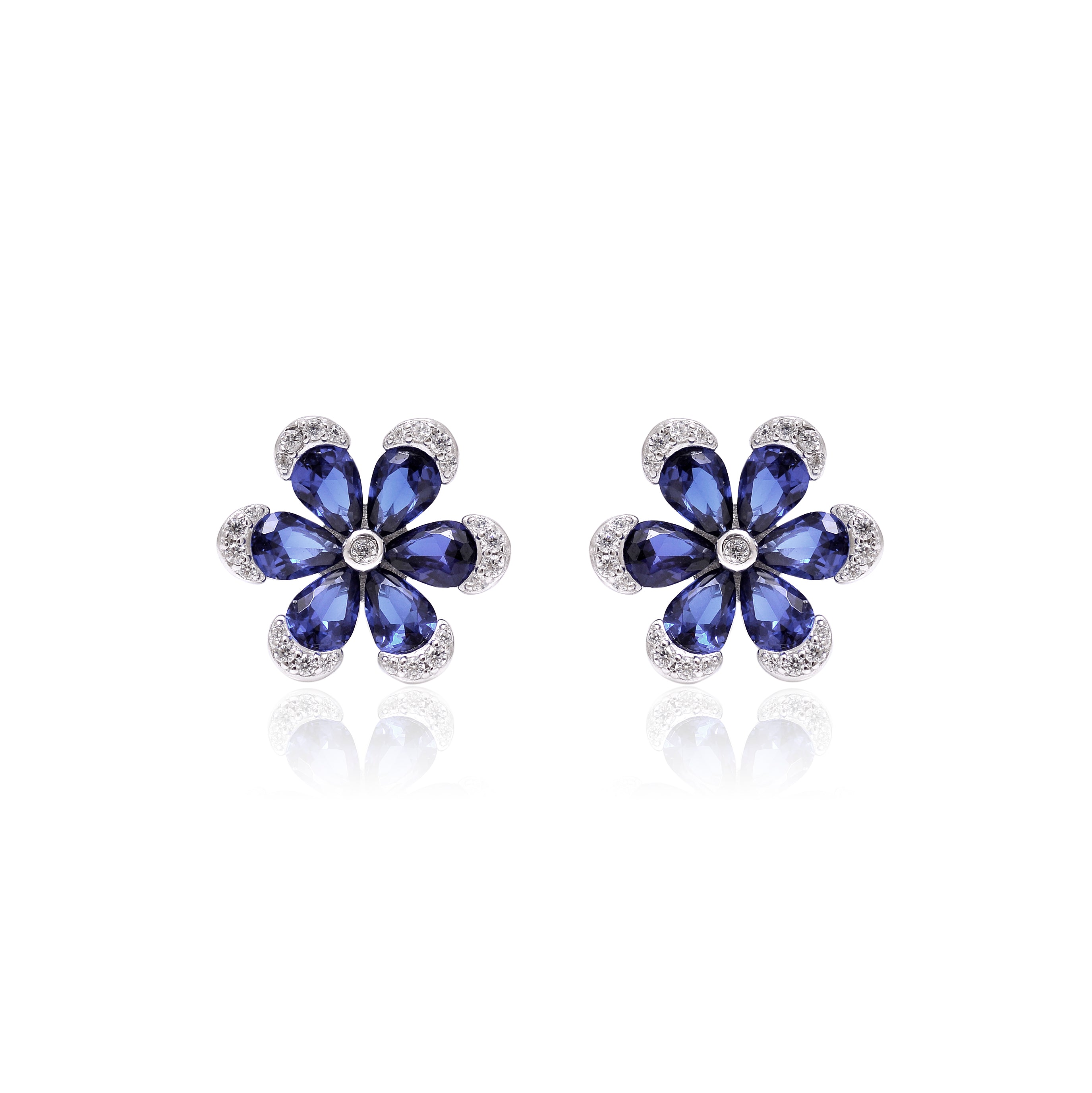 Elegant Flower CZ Studs