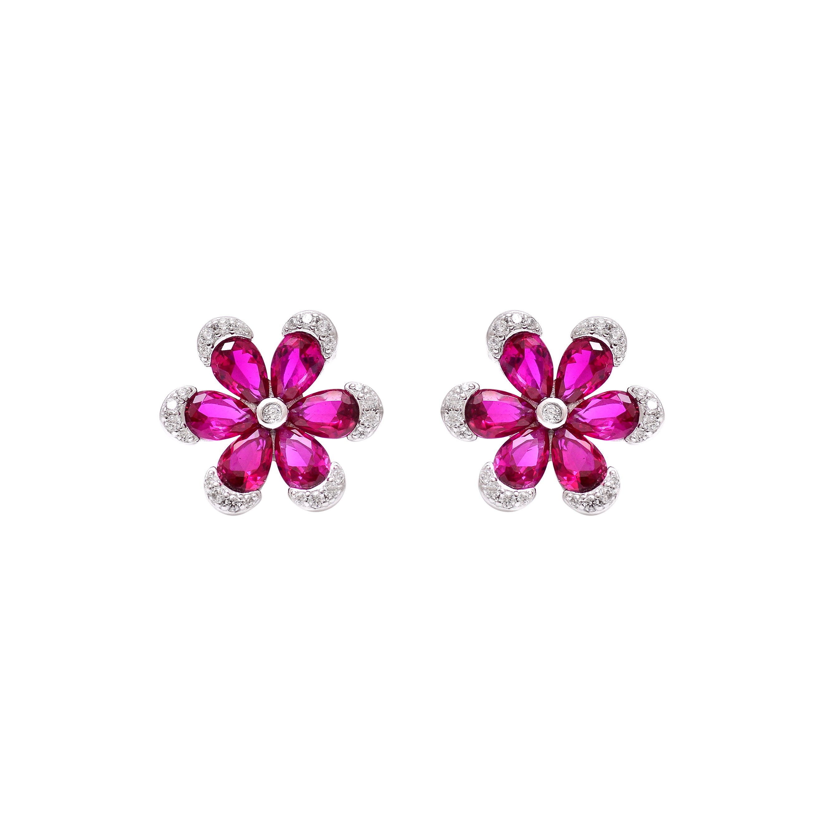 Elegant Flower CZ Studs