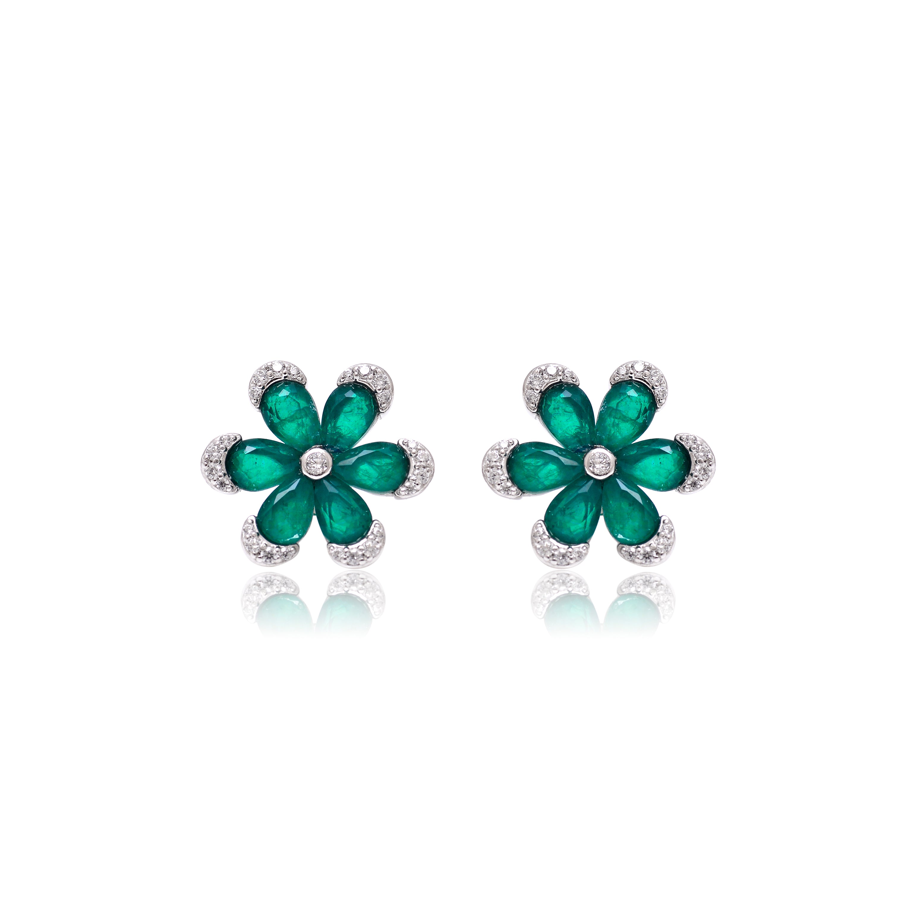 Elegant Flower CZ Studs