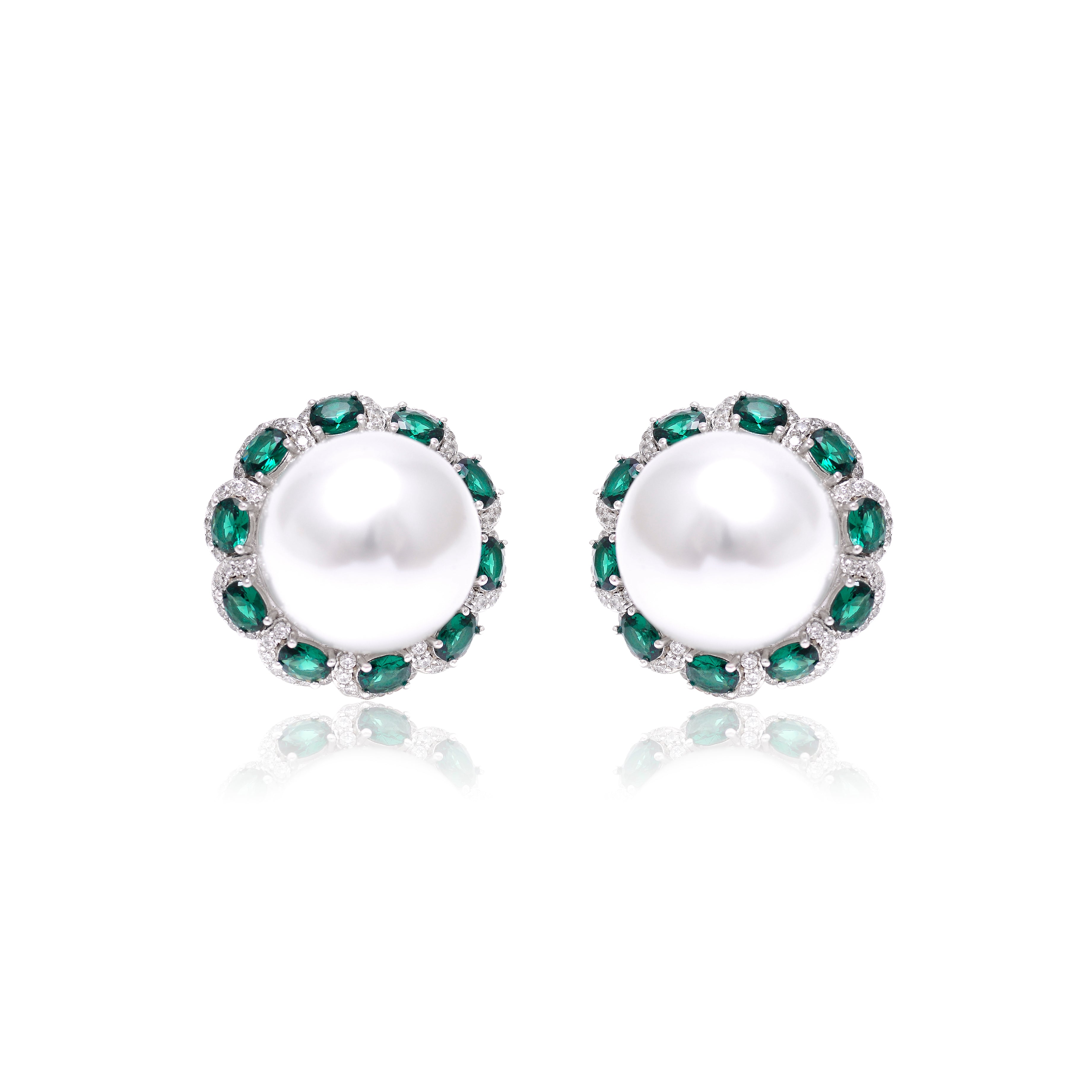 Petal Pink Pearl CZ Earrings