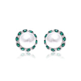 Petal Pink Pearl CZ Earrings