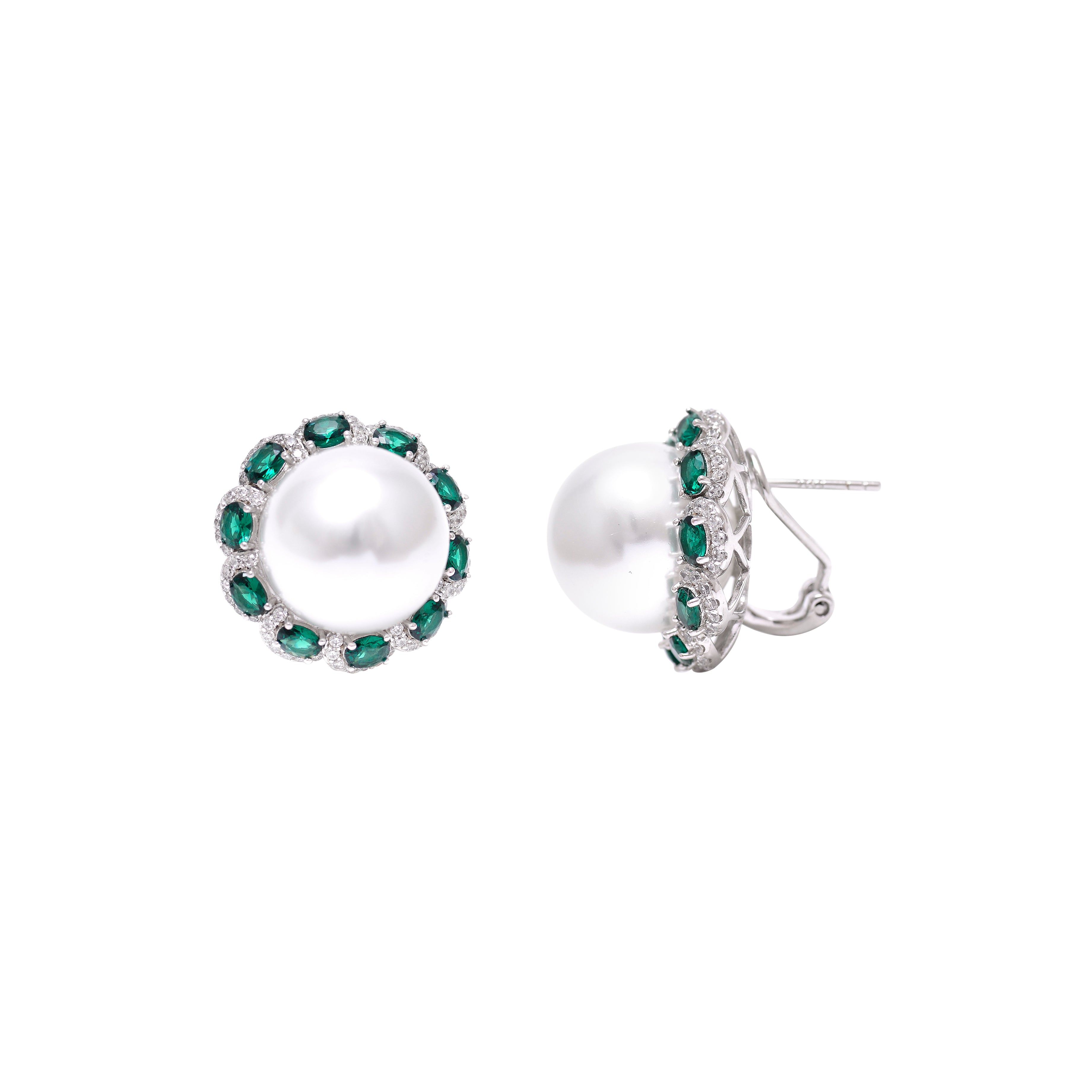 Petal Pink Pearl CZ Earrings
