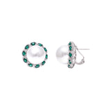 Petal Pink Pearl CZ Earrings