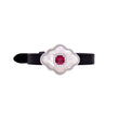 White Mother of Pearl Sterling Silver Floral Strap