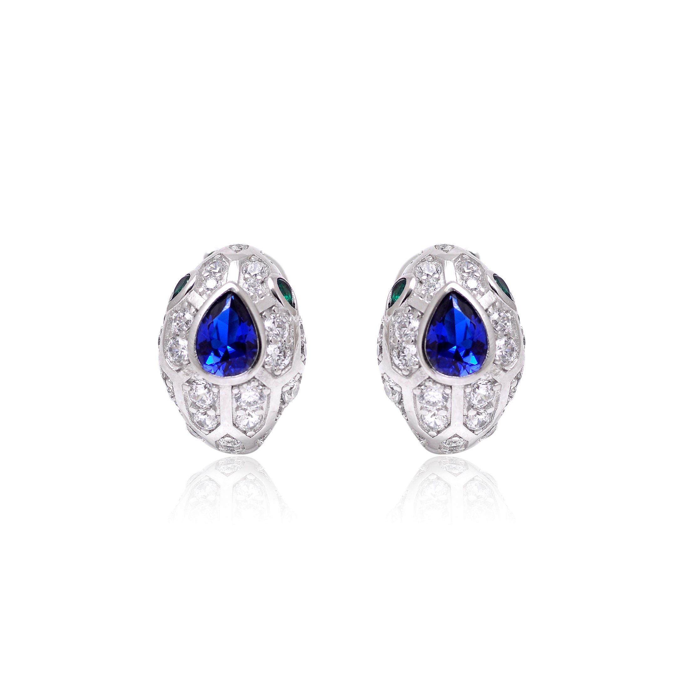 Serpentine Spark Sterling Silver Earrings