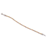 Tri-Color Braided Link Bracelet 925 Sterling Silver