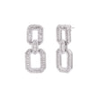 Baguette Link Earrings 925 Sterling Silver
