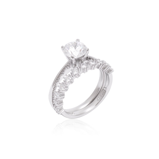 Diamond Stacking Ring 925 Sterling Silver