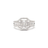 Baguette Cluster Ring 925 Sterling Silver