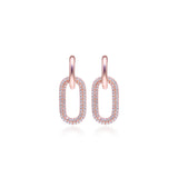 Rose Gold Zirconia Dangle Earrings