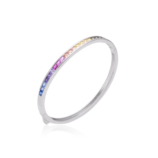 Radiant Rainbow Zircon Bangle