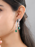 Emerald Cascade Dangling Earrings