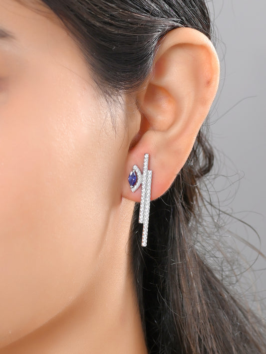 Geometric Marquise Sterling Silver Earrings