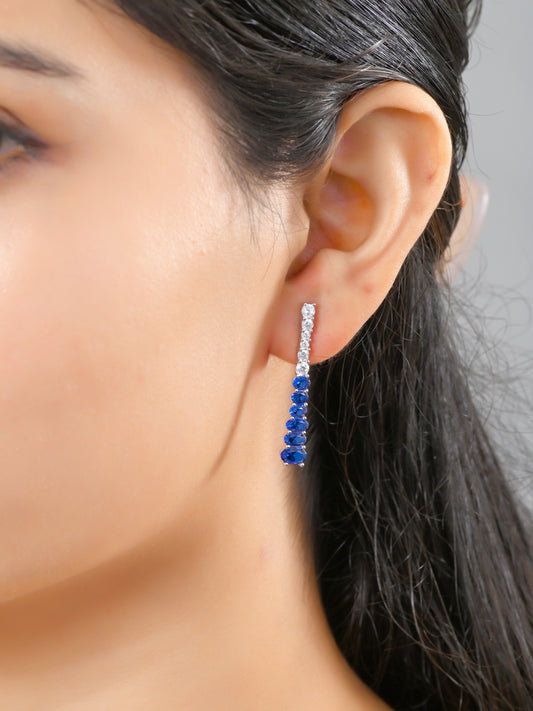 Classic Two-Tone Sterling Silver Drop Earrings