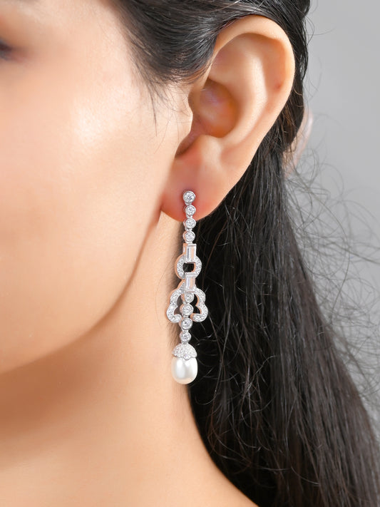 Chandelier Pearl Sterling Silver Earrings