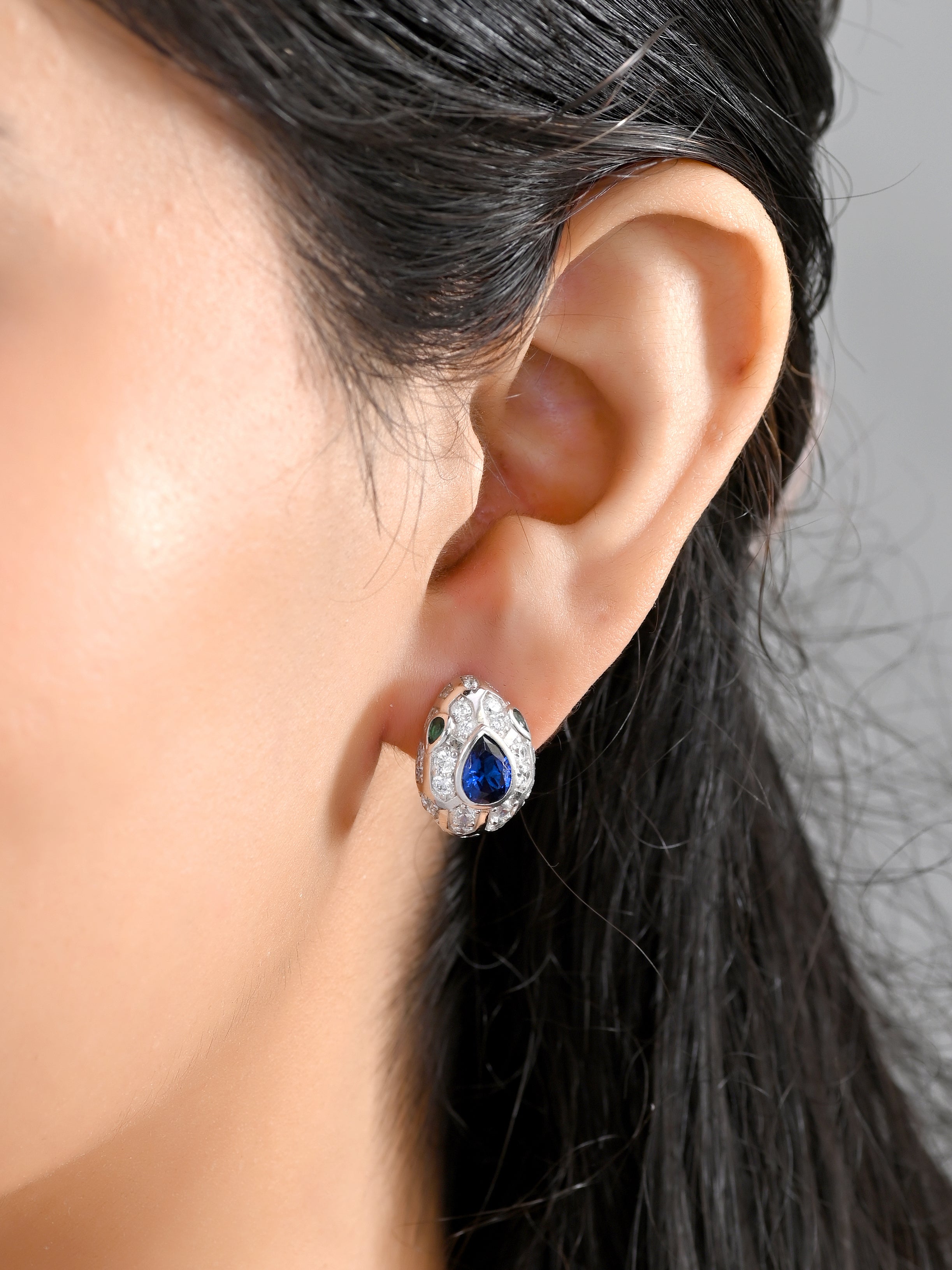Serpentine Spark Sterling Silver Earrings