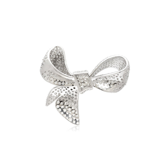 Silver Bow Brooch